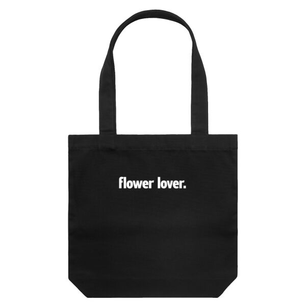 Flower Lover (white text) - Tote Bag  Thumbnail