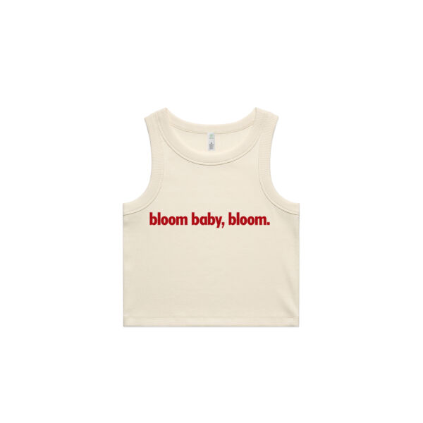 Bloom Baby Bloom (red text) - Women's Ribbed Tank Thumbnail